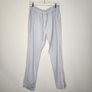Pronto Moda Womens Medium Blue Lagenlook Linen Italian Pants Drawstring Pockets